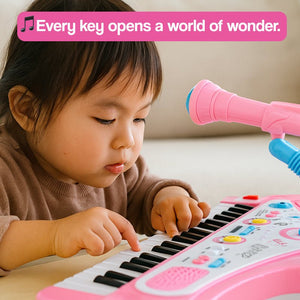 2-in-1 My First Piano and Microphone Set for kids with detachable microphone and 37 keys
