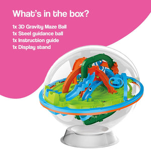 3D Gravity Maze Ball toy with metal ball navigating through numbered checkpoints in a 3D maze game