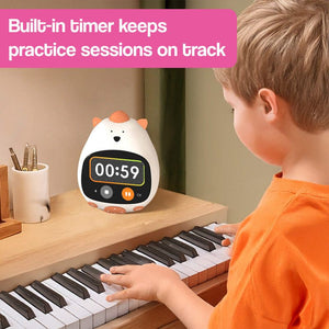 AI powered RiseBuddy smart learning alarm clock with colorful touchscreen and friendly AI interaction for kids