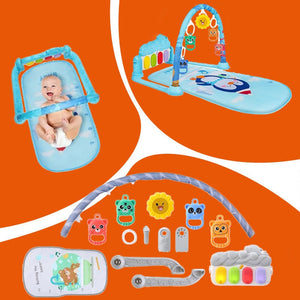 Baby Foot-Piano Fitness Rack with hanging rattles for newborns 0-36 months playtime and learning
