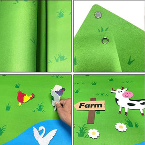 FarmPlay Velcro Learning Board Duo with colorful felt pieces for interactive farm-themed learning and play