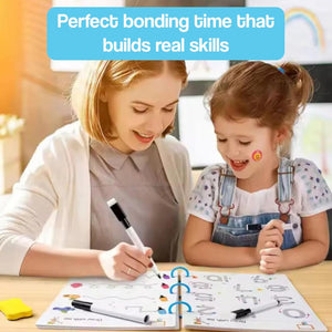 TraceMaster toddler writing reusable cards with dry-erase markers for pre-writing skills development and fine motor control