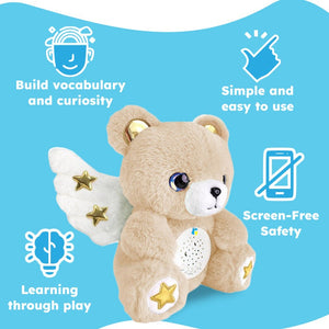 AI StoryBuddy smart plush companion toy with starry sky projection and interactive learning features