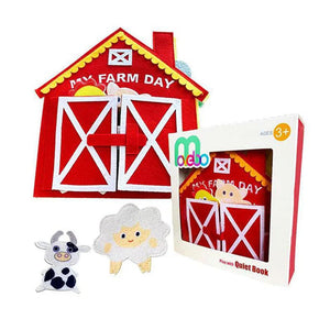 Kids Montessori Farm Day Book interactive fabric educational activity pages for toddlers