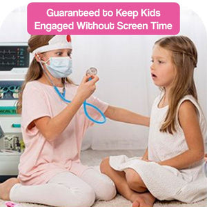 Kids role-playing doctor and patient with Little Doctor Adventure Play Kit engaging without screen time