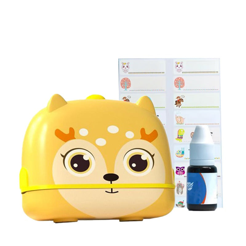 TinyStamper customized name stamp for kids' belongings with waterproof ink and refillable feature