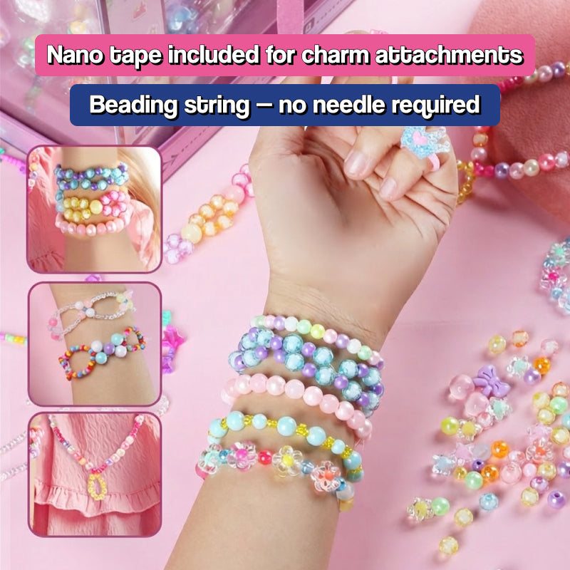My Little Royalty Jewelry gift box with holographic ribbon-tied packaging and 1,600+ colorful beads for creative kids aged 4+